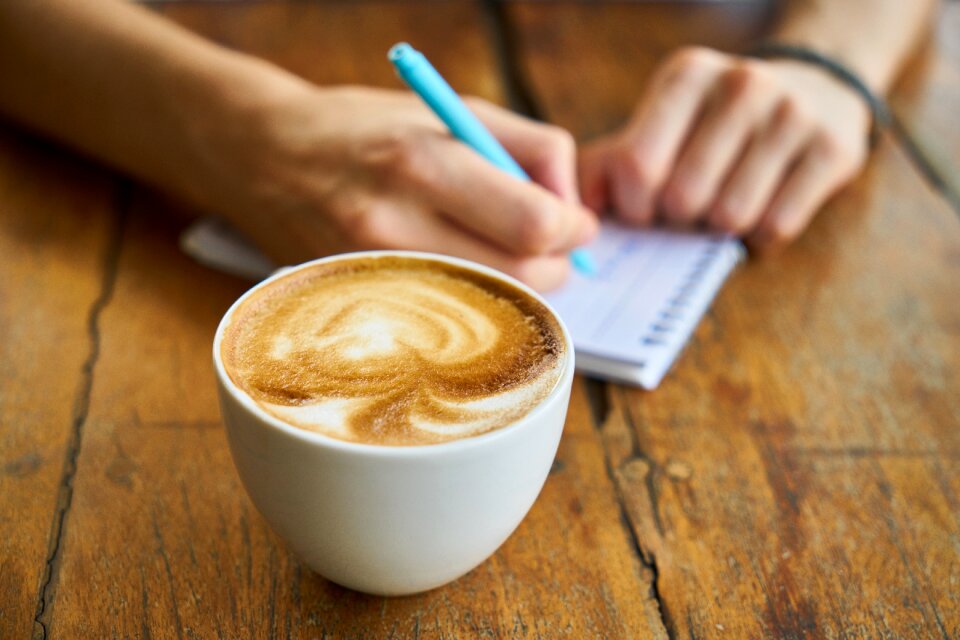 Hands food cappuccino photo