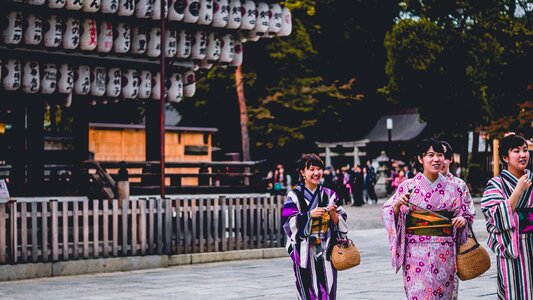Girls kimono japanese photo