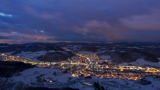 Urban sprawl winter illuminated