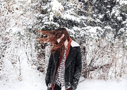 Hair model snow photo