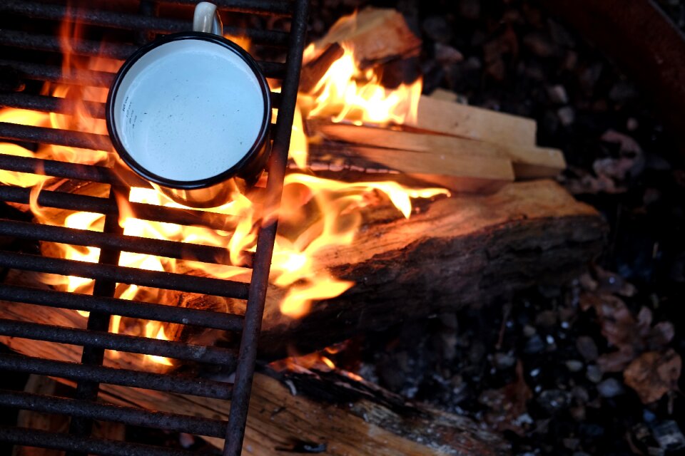 Firewood hot campfire