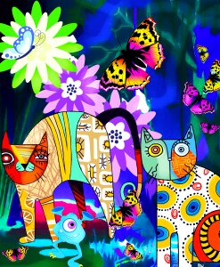 Abstract art butterflies children's wall art