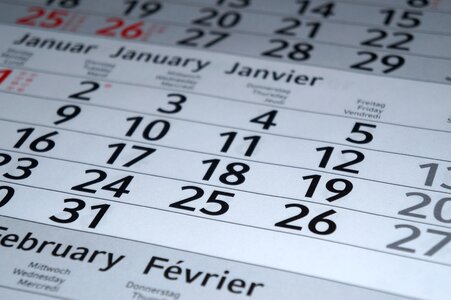 Newspaper page calendar