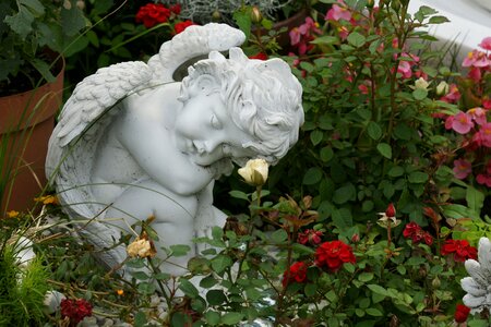Cemetery angel figure mourning