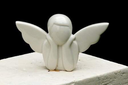 Cemetery angel figure mourning