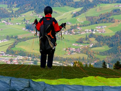 Flying paragliding jump
