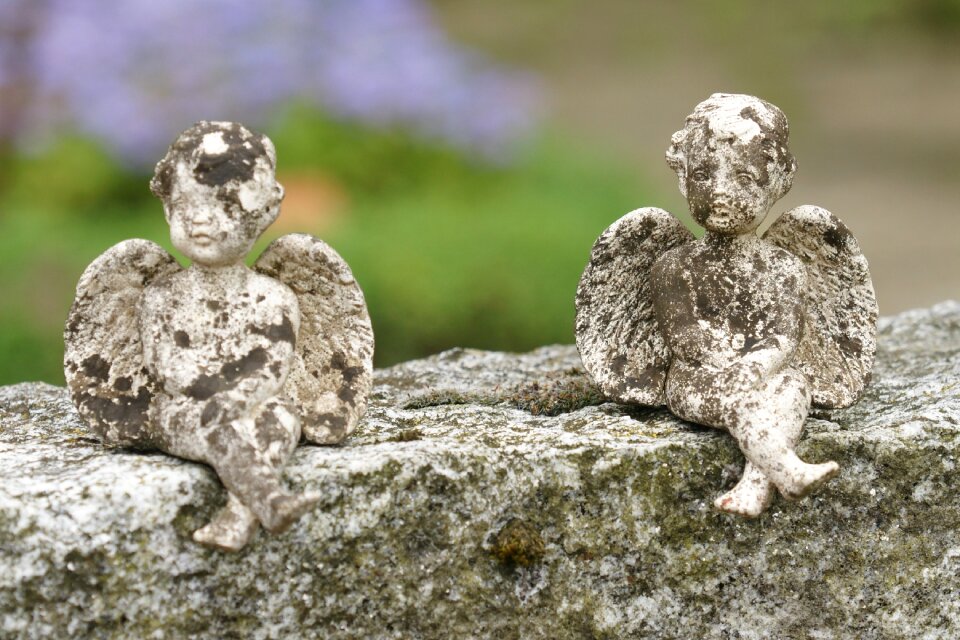 Cemetery angel figure mourning