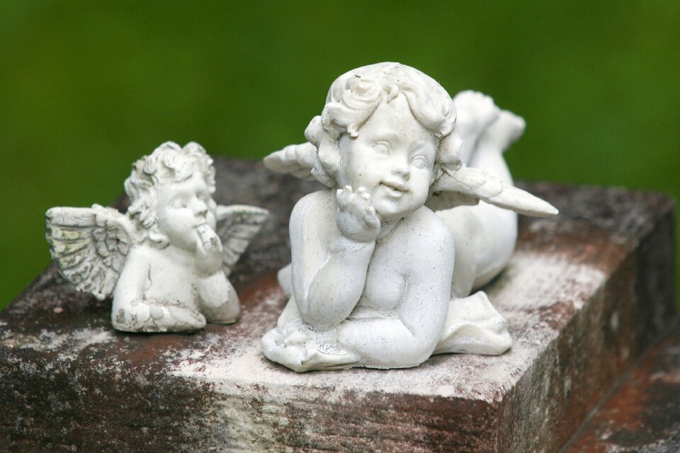 Cemetery angel figure mourning