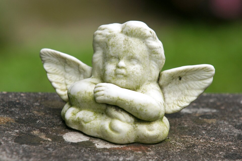 Cemetery angel figure mourning