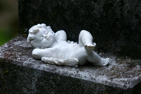 Cemetery angel figure mourning
