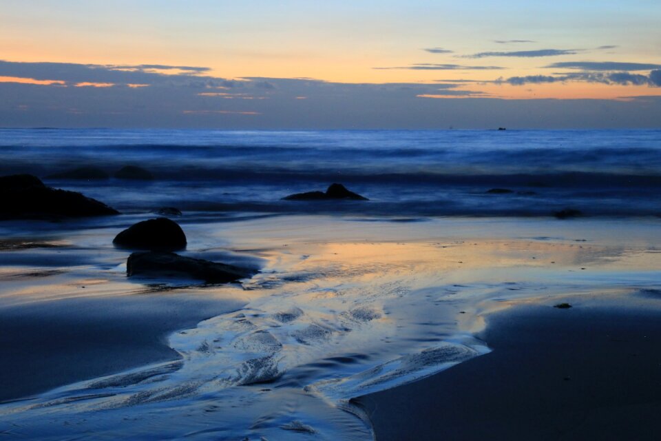 Beach dusk evening sun