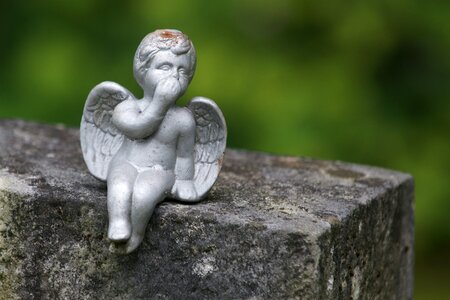 Cemetery angel figure mourning