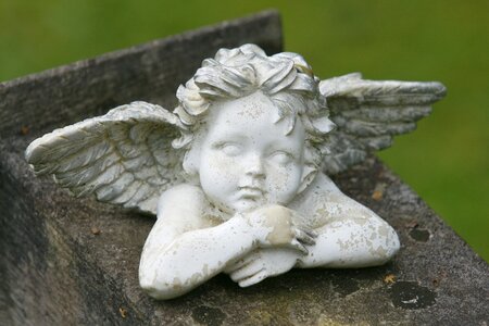 Cemetery angel figure mourning