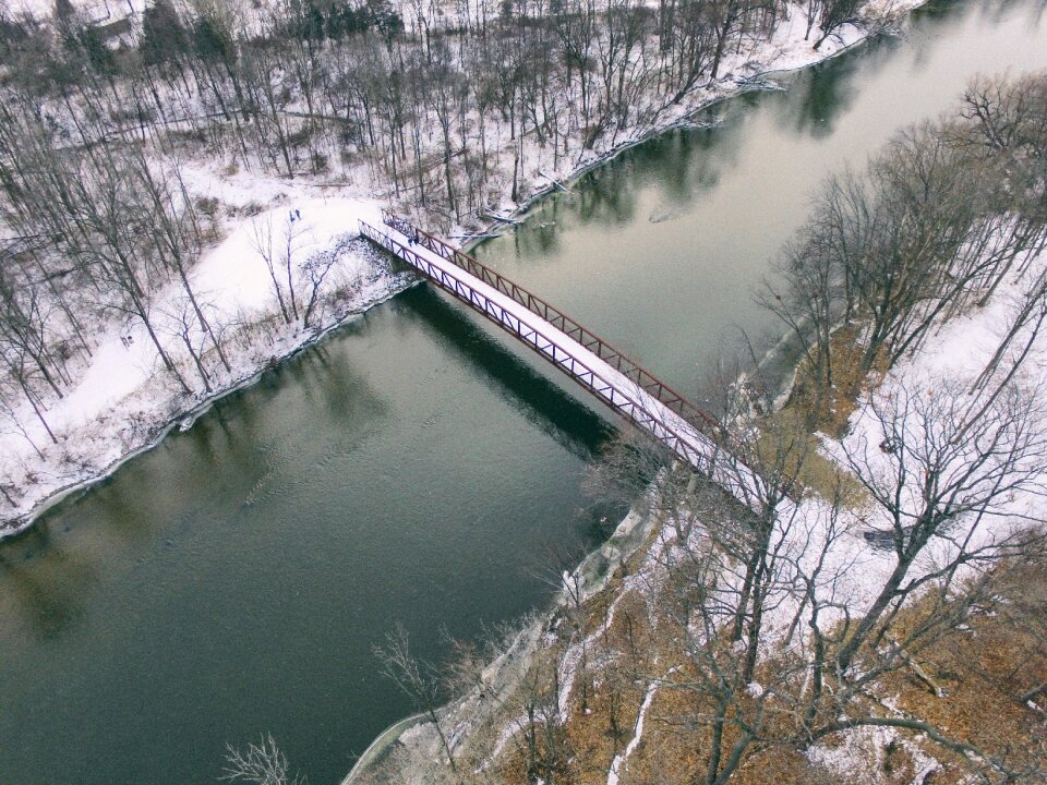 River trees snow photo