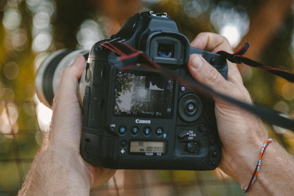 Black photography strap photo