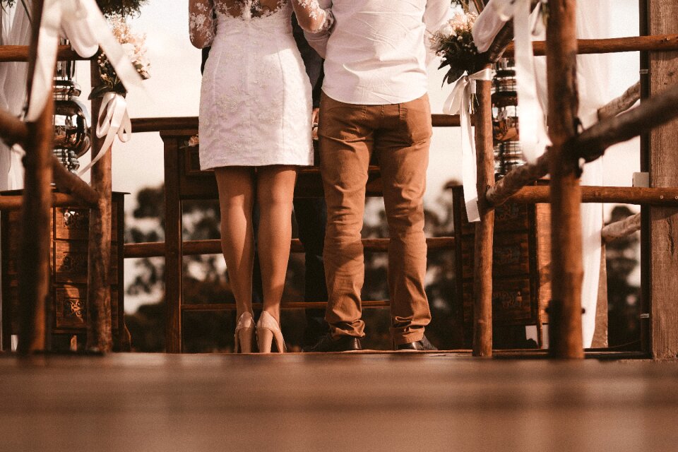 Woman bride groom
