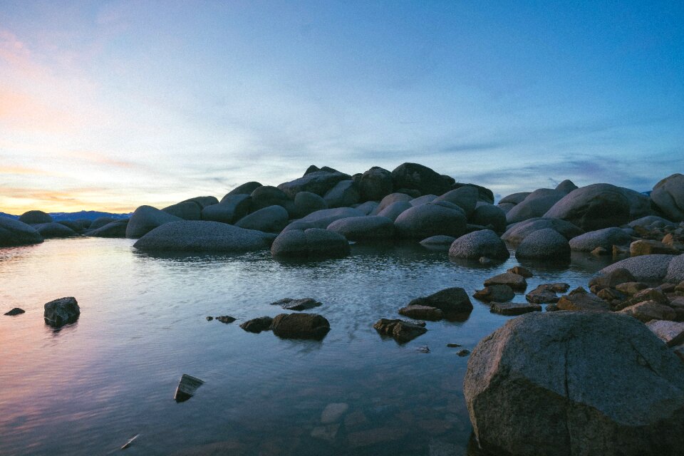 Beach shore rocks photo