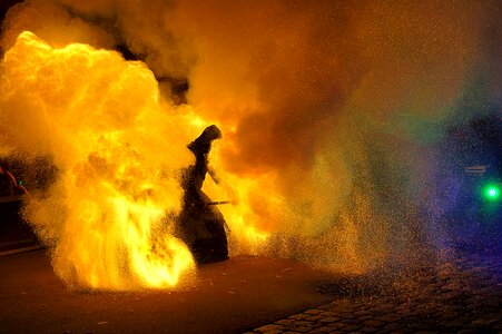 Fireworks burn flame