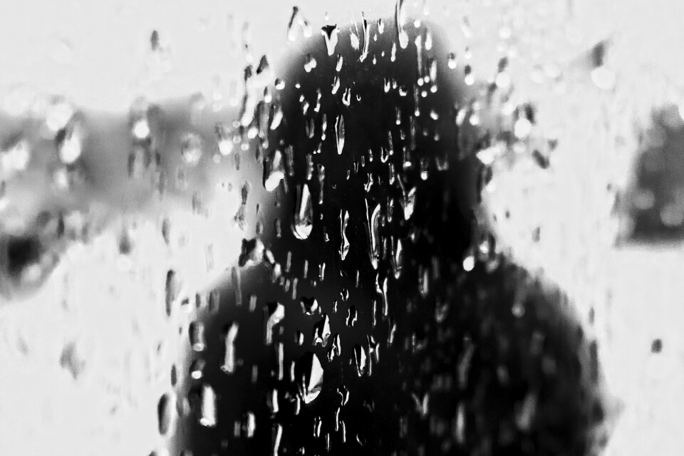 Water droplets glass