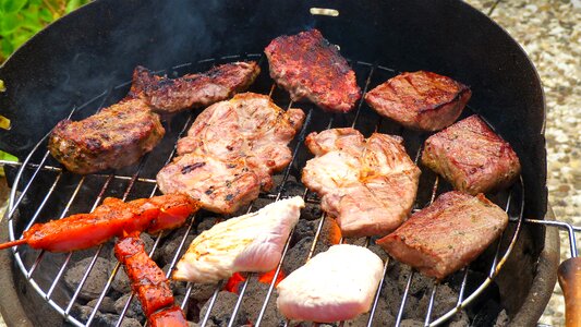 Meat fire grilled meats photo