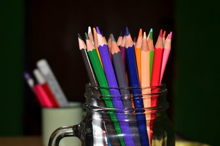 Colored pencils education colored photo