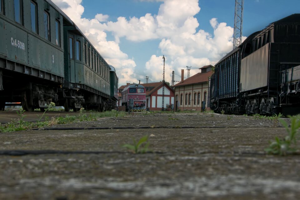 The historical train railway retro