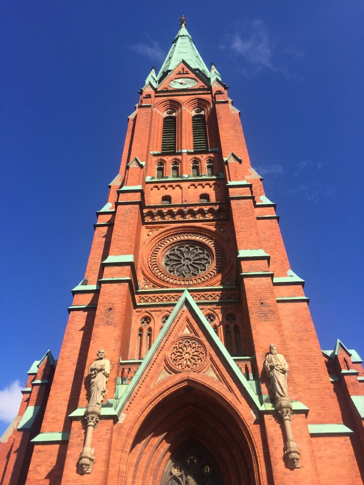 Stockholm church blue sky