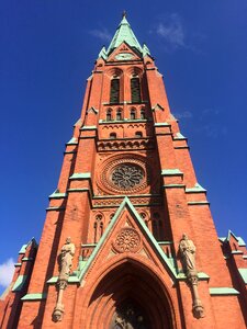 Stockholm church blue sky