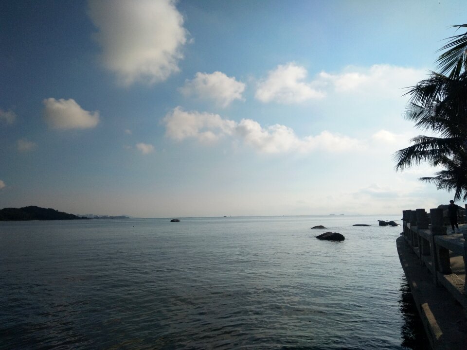 Zhuhai the scenery fishing girl