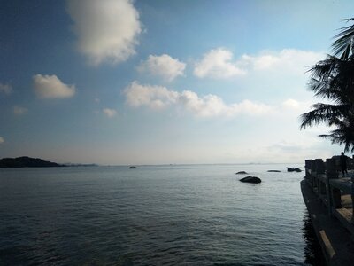 Zhuhai the scenery fishing girl