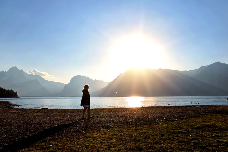 Silhouette sunrise travel photo