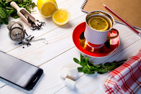 Cup background tableware