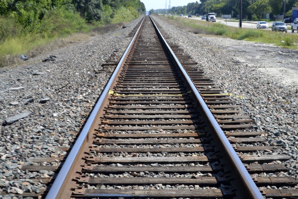 Rail road tracks danger transportation photo