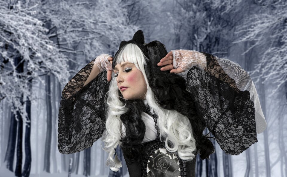 Snow good looking woman