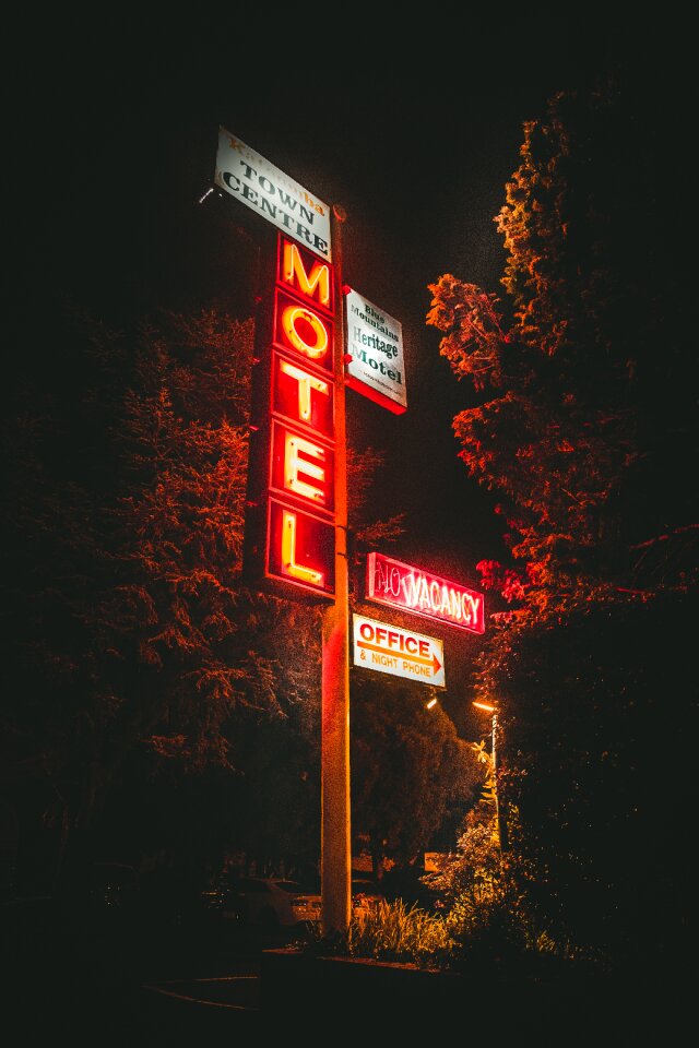 Signage lights dark