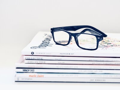 Composition writing glasses photo
