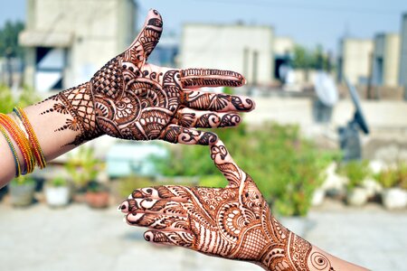 Henna indian festive karvachauth