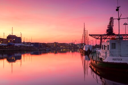 Water abendstimmung warnow photo