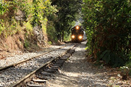 Green locomotive railway