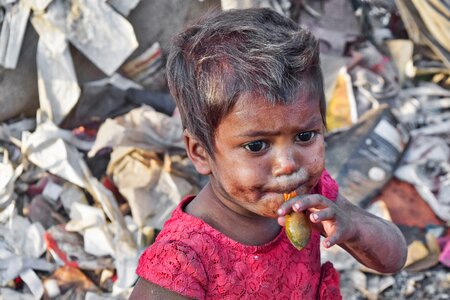 Girl poor slums photo