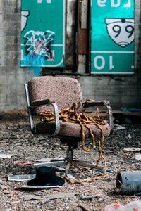 Ruined broken office