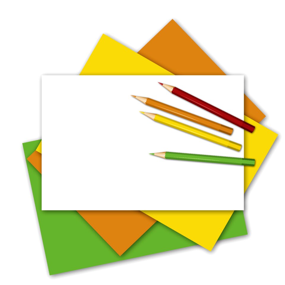 Colored pencils green yellow