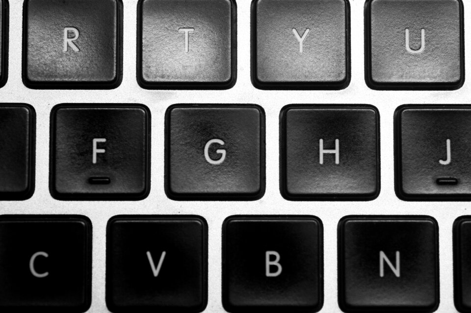 Keyboard letters squares