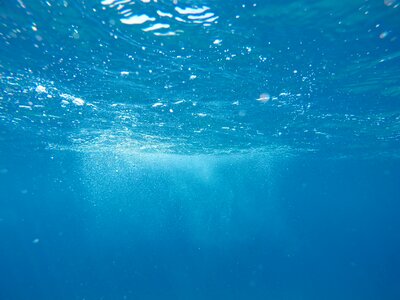 Sea underwater bubbles photo