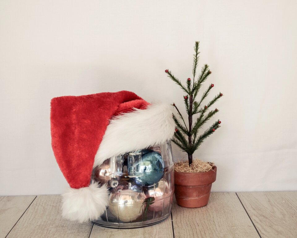Festive red ornaments