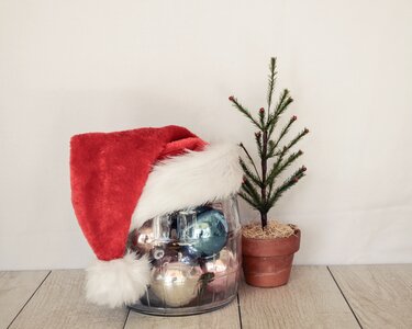Festive red ornaments