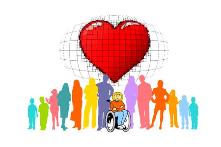 Wheelchair users handicap heart photo