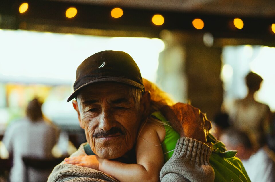Grandfather baby kid