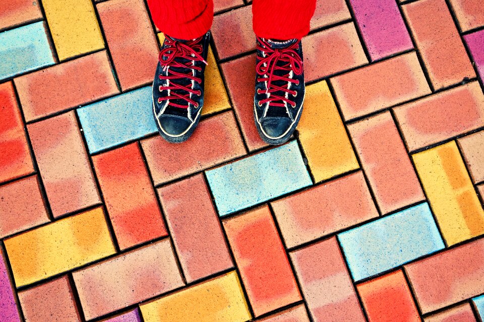 Sneakers standing street