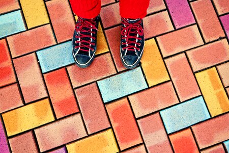 Sneakers standing street photo